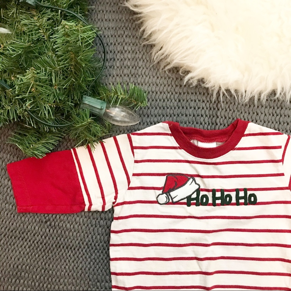 Gymboree Striped Ho Ho Ho Longsleeve T-Shirt Red